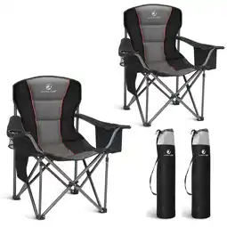 Walmart Sophia&William Outdoor Set of 2 Oversized Folding Camping Chair Supports 450Lbs, Black offer