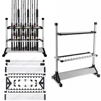 Walmart Airkoul 24-rod Fishing Rod Holder Storage Rack Aluminum Fishing Rod Stand Rack offer