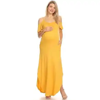 Walmart MTR3101-09-L Maternity Reta Maxi Dress, Mustard - Large offer
