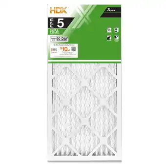 Walmart HDX Dust and Pollen Medium Efficiency 14 X 30 X 1 Standard Pleated Air Filter FPR 5 (3-Pack) offer