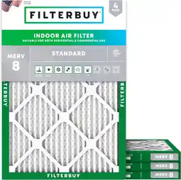 Walmart Filterbuy 21.5x23.5x1 MERV 8 Pleated HVAC AC Furnace Air Filters for Bryant and Carrier (4-Pack) offer