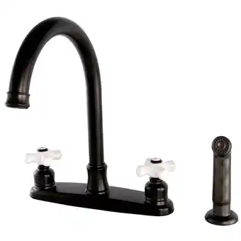 Walmart Kingston Brass FB7795PXSP Victorian 8 Centerset Kitchen Faucet with Sprayer, Oil Rubbed Bronze offer
