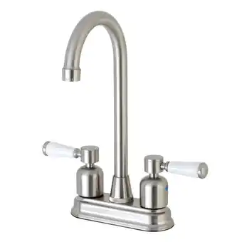 Walmart Kingston Brass Paris FB498DPL 4 Centerset High-Arch Spout Bar Faucet, Brushed Nickel offer