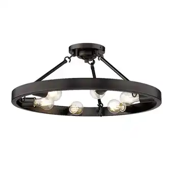 Walmart Golden Lighting Castile 6-Light Semi-Flush in Matte Black offer