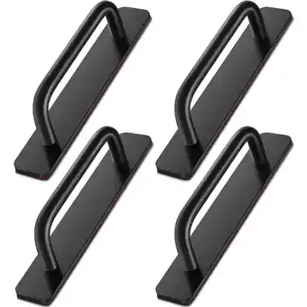 Walmart Lzvxtym 4 Pack Self-Stick Instant Cabinet Handles, Aluminum Alloy Drawer Pulls, Black, 5.7 offer