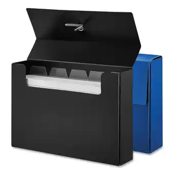 Walmart Poly Index Card Box, Holds 100 3 x 5 Cards, 3 x 1.33 x 5, Plastic, Black/Blue, 2/Pack offer