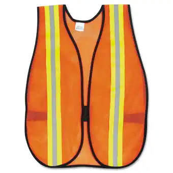 Walmart Crews, MCSCRWV201R, Reflective Fluorescent Safety Vest, 1 Each, Orange,Silver Stripe offer