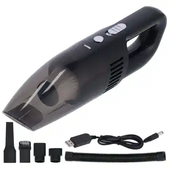 Walmart Portable, Wet/Dry Cleaning, USB-Charged Handheld with 5 Attachments - Black Powerful 120W Car Vacuum offer