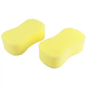 Walmart Unique Bargains 2 Pcs Durable Practical Vehicle Car Wash Sponge Bone Shaped Block Yellow offer