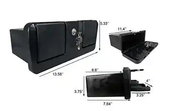 Walmart Pactrade Marine ABS Locking Plastic Glove Box with Two Drink Holders offer