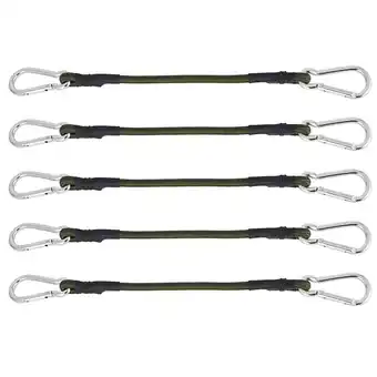 Walmart 5Pcs Outdoor Elastic Bungee Rope Heavy Duty Bungee Cord with Carabiner Hook for Load offer