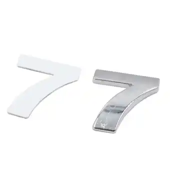 Walmart Unique Bargains Silver Tone Metal Number 7 Shaped Adhesive Decals Badge Emblem Sticker for Car offer