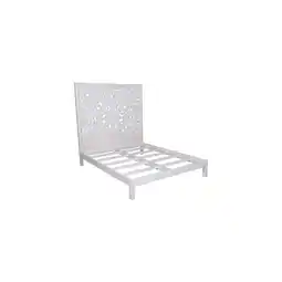 Walmart Bali Hand Carved Floral Queen Bed - White offer