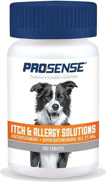 Walmart Pro-Sense Itch And Allergy Solutions For Dogs, Antihistamine, 100 count offer