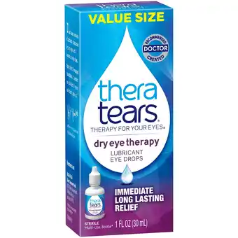 Walmart TheraTears Dry Eye Therapy Lubricating Eye Drops, Daily Use, 1 fl oz Bottle offer