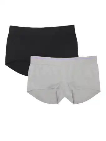 Walmart Fruit of the Loom Juniors Hey Shorty Seamless Boyshort, Black Hue/Grey Heather, 2-Pack offer