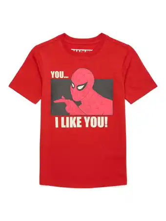 Walmart Spider-Man Boys’ Valentine’s Day Short Sleeve Graphic T-Shirt, Sizes 4-18 offer