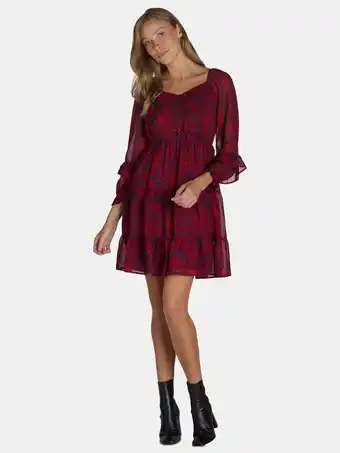 Walmart The Pioneer Woman Ruffle Mini Dress, Sizes S-3X, Women's and Women’s Plus offer