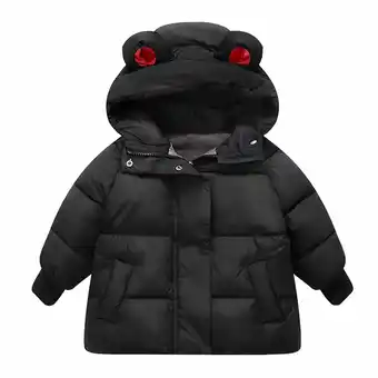 Walmart IROINNID Boys Girls Autumn Winter Thick Button Down Cotton Padded Jacket Hooded Zipper Jacket Coat offer