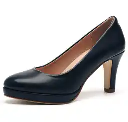 Walmart kkdom Women High Heels Pumps Round Toe Classic Platform Pump Beige Size 5 offer