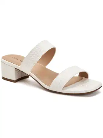 Walmart CHARTER CLUB Womens White Croco Print Vernaa Square Toe Block Heel Slip On Dress Sandals Shoes 9 M offer