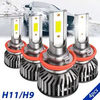 Walmart For Chevrolet Camaro 2014 2015 LED Headlight Bulbs Kit H11 High Low Beam 6000K White 4x offer