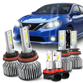 Walmart For Nissan Sentra 2013 2014 2015-2021 - 6x Combo LED Headlight + Fog Light Bulbs Kit 6000K White offer