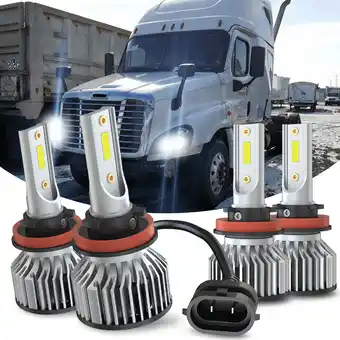 Walmart For Freightliner Cascadia 2008-2017 4X LED Headlight High/Low Beam Bulbs 6000K offer