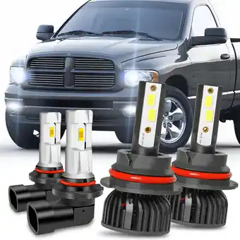 Walmart For Dodge Ram 1500 Pickup 2002-2008 Combo LED Headlight+Fog Light Bulbs Kit 6000K White 4pcs offer