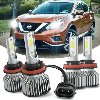 Walmart For Nissan Murano 2015 2016 2017 2018 LED Headlight Bulbs H9 H11 High and Low Beam 4pcs offer