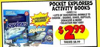 Ollie's POCKET EXPLORERS ACTIVITY BOOKS offer