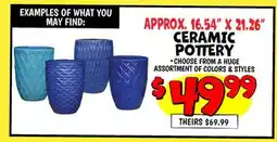 Ollie's APPROX. 16.54 X 21.26 CERAMIC POTTERY offer