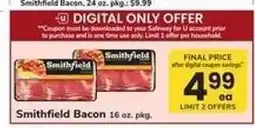 Safeway Smithfield Bacon offer