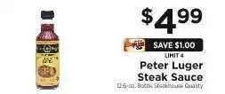 ShopRite Peter Luger Steak Sauce offer