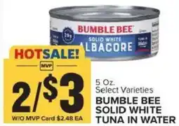 Food Lion Bumble bee solid white tuna in water offer
