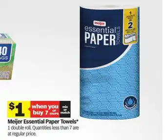 Meijer Meijer Essential Paper Towels offer
