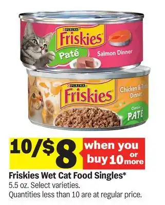 Meijer Friskies Wet Cat Food Singles offer