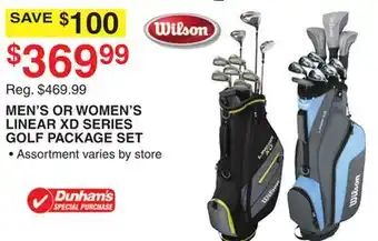 Dunham's Sports WILSON MEN'S OR WOMEN'S LINEAR XD SERIES GOLF PACKAGE SET offer