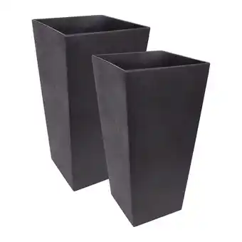 Walmart Tierra Verde 2 Pack Indoor Outdoor 28” Self Watering Planter, Sonata, Black offer