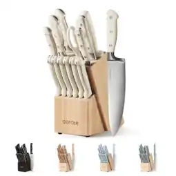 Walmart Carote 14 Pcs Knife Set with Wooden Block Stainless Steel Knives with Ergonomic Handle, Forged offer