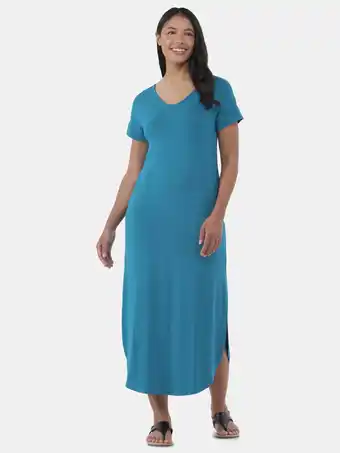 Walmart Time and Tru Women's Knit Maxi Dress with Short Sleeves, Sizes XS-XXXL offer