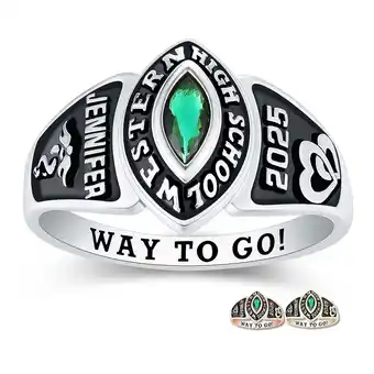 Walmart Mementos Jewelry USA Custom Journey Sterling Silver Women's Class Rings for High School and College offer