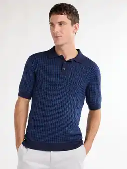 Walmart Free Assembly Men’s Cozy Yarn Textured Sweater Polo with Short Sleeves, Sizes XS-3XL offer