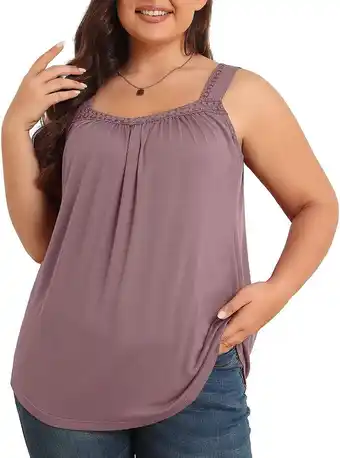 Walmart Daystry Plus Size Tank Tops for Women Loose Fit Lace Sleeveless Women's Summer Tanks F Wine Red 3X offer