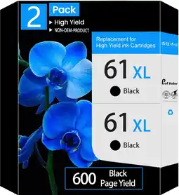 Walmart 61XL 61 Ink Cartridges Compatible for Printer Ink HP 61 Black, 2Pack offer