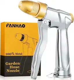 Walmart FANHAO Garden Hose Nozzle with Brass Tip, 100% Metal Watering Nozzle for Adjustable Spray Patterns offer