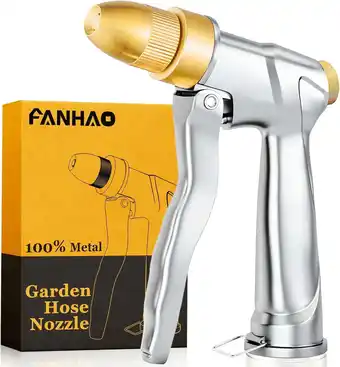 Walmart FANHAO Garden Hose Nozzle with Brass Tip, 100% Metal Watering Nozzle for Adjustable Spray Patterns offer