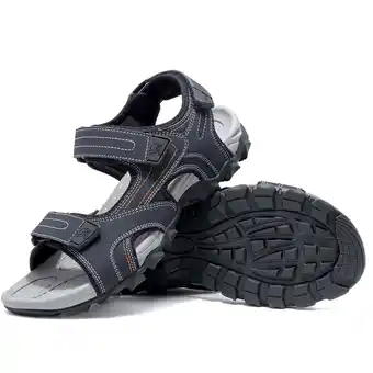 Walmart OutPro Men's Hiking Sandals Faux Leather Athletic Water Sandals Outdoor Trekking Shoes Blue offer