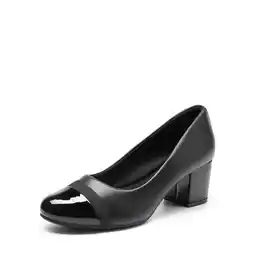Walmart DREAM PAIRS Women's Pumps Low Chunky Block Heel Dress Shoes Closed Round Toe Comfortable Heels offer