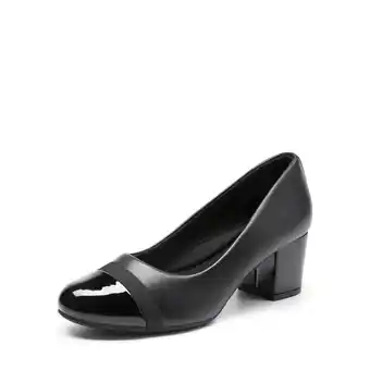 Walmart DREAM PAIRS Women's Pumps Low Chunky Block Heel Dress Shoes Closed Round Toe Comfortable Heels offer